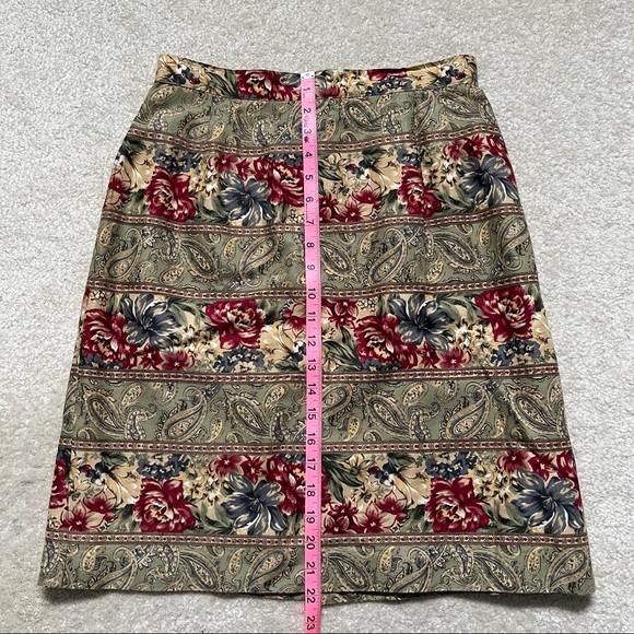 Talbots Paisley Pencil Skirt Womens 13 Rayon Multicolor Floral - Picture 6 of 6